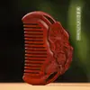 Peine de Sándalo Verde Estilo Retro Loto Tallado Mini Portátil Peine para el Cabello Regalo de Vacaciones Soporte Grabado Enviar Novia