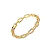 Distrito de Lu Corrente de Ferro Europeia e Americana Corrente O Abertura Cobre Micro-incrustado Zircônia Pulseira Feminina Geométrica Vazada Pulseira de Vento Frio