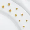 Retenção de cor forte contas douradas contas redondas ouro real contas soltas pulseira diy com contas material de joalheria acessórios