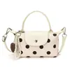 Bolso de Mano Cruzado de Nicho Dulce Retro Patchwork de Lunares Bolso de Hombro Único Simple de Gamuza Bolso Cruzado Ligero para Viajar