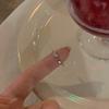 Anillo de lazo de circón para mujer, diseño de nicho, de alta gama, con apertura ajustable, moderno y distintivo, para el dedo índice.