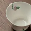 Iroha Kiri Matsutama Mango de Porcelana Blanca Taza Maestra Morado Teñido Amapola Exquisita Pintada a Mano Taza de Té Taza de Degustación de Té Taza para Mujer