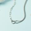 Collar de cadena asimétrica amoroso para estudiante femenina, temperamento nicho, dulce estilo Mori, cadena para clavícula de celebridad de internet, estilo frío exquisito