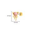 Henson Cobre Incrustado Zircón Rosa Lazo de Amor Acero Titanio Arete Cochlear para Oreja Niñas Sentido Avanzado Nicho Pendientes