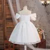 Vestido de actuación de piano para niñas, vestidos para niños, vestido blanco de florista para bodas, venta al por mayor de nuevo estilo