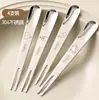 Tenedor de Fruta de Acero Inoxidable 304 Tenedor y Cuchara de Doble Propósito Tenedor y Cuchara para Postre y Pastel Tenedor de Mooncake de Dibujos Animados Tenedor de Dos Puntas Se Puede Imprimir con Logo