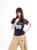 Camiseta de Verano con Estilo Retro Deportivo Nueva Tendencia Cuello Redondo Mangas Raglán Cortas para Mujer Verano Hombro Normal Corte Ajustado Estilo Chica Picante