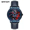 Reloj de cuarzo Sanda para hombre, moderno, sencillo, resistente al agua, creativo, hueco, de cuarzo, con rueda, electrónico.