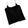 Camisole Acolchoada de Lã para Outono e Inverno, Colete Quente Feminino com Bojo no Peito, Decote Baixo, Ajuste ao Corpo, Sem Mangas, Top Base Emagrecedor
