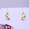 Accesorios DIY S925 Plata Esterlina Pequeños Aretes de Perlas Versátiles Aretes Vacíos de Doble Cuenta Aretes Material Plateado 4-6