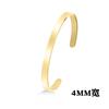 Apertura ajustable diseño grabado brillante logo simple color sólido pulsera de acero inoxidable mujer venta al por mayor