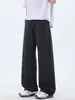 Pantalones de Pierna Ancha de Gasa de Burbujas a Cuadros, Corte Holgado Casual para Hombres y Mujeres, Modernos y Adelgazantes con Efecto de Caída, Pantalones Rectos de Longitud Completa