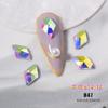 Venda por atacado nail art fundo plano diamante joias Net trapézio vermelho AB mágica gota de água melão sementes broca multi-corte nu diamante em forma de diamante colorido