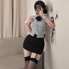 Tamanho Grande Sexy Policial Fato Profissional Role-Playing Estudante Uniforme Justo Tentação Saia Curta Secretária Lingerie Sexy