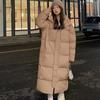 Chaqueta de plumón gruesa estilo coreano para mujer, longitud media hasta la rodilla, forro polar de invierno, 90 plumón de pato blanco, estilo coreano, holgada, para examen de arte de estudiante