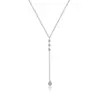 Collar de Moda Versátil de Venta Caliente Europea y Americana Cadena de Clavícula en Forma de Y con Incrustaciones de Circonita Borla Accesorios de Lujo Ligero Venta al por Mayor