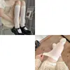 Calcetines por encima de la rodilla, calcetines blancos de terciopelo de leche, medias japonesas para niños, base de pantorrilla, medias blancas por encima de la rodilla jk negras