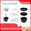 Acessórios para fritadeira de ar em estoque transfronteiriços são adequados para forro de terno 6/7/8 polegadas 6 peças cesta de cozimento de terno grelha de cozimento a vapor