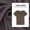 Camiseta Feminina Gola U Manga Curta Lyocell Tencel Linho Macio Nu Slimming Solta Alta Qualidade Cor Sólida Top