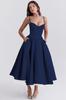 Novo Vestido Princesa Europeu e Americano de Verão 2025 Malha Francesa Grande Caimento Dupla Camada Alça Única Vestido Sem Alças
