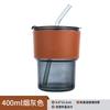 Vaso de Agua de Vidrio, Vaso de Bambú con Tapa, Vaso con Pajita, Taza de Café de Aspecto Elegante, Taza de Regalo para Bebidas para el Hogar y la Oficina