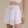 Sensação de Gelo Secagem Rápida Protetor Solar Roupa de Ginástica Yoga Feminina Cordão Solta Roupa Externa Manga Curta Cintura Alta Anti-reflexo Saia Curta Conjunto de Duas Peças