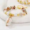25 Nuevo Pulsera Collar de Perlas Barrocas de Agua Dulce Cristal Rubio Hecho a Mano Cadena para Suéter Color Maillard Complejo Otoño e Invierno