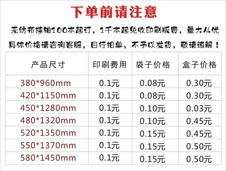 挂轴注意