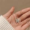 Shell de Plata Nuevo collar de ala de mariposa de plata de ley con diamantes completos cadena para la clavícula versátil nicho cadena de plata para el año del Dragón joyería