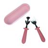 Juego de Cubiertos de Acero Inoxidable 304 con Mango de Silicona, Cuchillo y Tenedor para Bebé de Dos Piezas, Juego de Vajilla para Complemento Alimenticio de Bebé