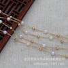 Joyería DIY Cobre Chapado en Oro de 24K Conservador de Color 3, 4mm Cadena de Borlas de Perla de Imitación Accesorios Horquilla B2326