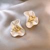 Pendientes Florales Irregulares de Alta Gama Estilo Francés, Aretes de Nicho, Pendientes Sencillos, Accesorios para Orejas con Temperamento Metálico de Lujo Ligero