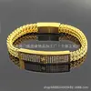 Pulsera de Acero Inoxidable con Escrituras y Símbolo de Swastika, Pulsera con el Mantra de Seis Caracteres del Sutra del Corazón para Hombres, Brazalete de 18K al por Mayor