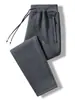 Pantalones Casuales de Color Sólido para Hombre Otoño Cintura Elástica Pantalones de Chándal Modernos Holgados Tallas Grandes Pierna Recta Ropa Exterior Pantalones Largos Deportivos para Hombre