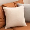 Cojín Decorativo Grueso Color Crema, Cojín Cuadrado Gris Sólido para Sofá de Sala de Estar, Funda de Cojín Grande para Respaldo