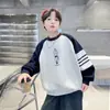 Tallas Medianas y Grandes para Niños 2026 Nuevo de Moda Genial Manga Larga Cuello Redondo Moda Estampado de Letras Sudadera Otoño Casual Atractivo