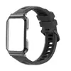 Adequado para Pulseira Huawei 11 Moldura de Metal Gelatina Huawei Band 11 Gelatina Silicone Transparente Pulseira de Relógio
