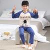 Pijamas para niños de algodón peinado, jersey de manga larga, primavera y otoño, con estampado de dibujos animados, ropa informal cálida para el hogar para niños y niñas.