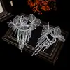 Nova Tiara de Casamento para Noiva com Grampo de Cabelo Branco com Flor Lateral, Vestido de Véu Branco, Tiara com Franja de Miçangas Feita à Mão Atacado