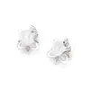 Pendientes Únicos de Flor de Perla con Incrustaciones de Piedra, Pendientes Clip-On Versátiles Chapados en Oro con un Toque de Lujo, Pendientes sin Perforación para Mujer, Accesorios de Oreja de Moda