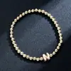 Pulsera elástica para mujer con letras brillantes, elegante y sencilla, con cuentas CCB, Joyería de Amazon más vendida en la frontera
