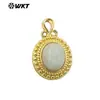 WT-P1963 Colgante de Gema Redonda Pequeña de Color Clásico Piedra Natural DIY Accesorios para Pendientes Pulsera Hechos a Mano