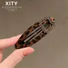 Estilo Retro Moda Estampado de Leopardo Brillo Clip de Presión Coreano Japonés Dongdaemun Flequillo Cabello Delgado Pinza Lateral para el Cabello Clips BB