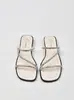 Pantuflas de Pedrería para Mujer, Ropa Exterior de Verano, Moda Nueva de Celebridad de Internet 2024, Sandalias Planas Versátiles de Nicho con Plataforma