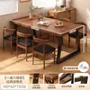 Mesa de Comedor Restaurante de Comida Rápida Cafetería Mesa de Comedor Moderna Simple Mesa Rectangular de Placa Grande Set de Mesa y Sillas Comerciales para Catering