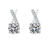 Aretes de Cruz de Plata de Ley S925 con Moissanita Color D Diseño de Nicho Popular Europeo y Americano Regalo de San Valentín Venta al por Mayor