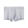 Nova cueca de seda gelada para homens, respirável, antibacteriana, de secagem rápida, fresca ao toque, padrão xadrez pied-de-poule, boxer tamanho grande para adolescentes
