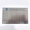 Processamento de Placa de Identificação Gravada em Aço Inoxidável e Equipamento Resistente a Alta Temperatura/Placa Mecânica de Metal Sinalização Vendas Diretas da Fábrica Gravação
