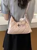 Bolso de Hombro con Patrón de Diamantes de Alto Estilo Nuevo 2026 para Mujer, Elegante Bolso Beige de Lujo Ligero para el Trabajo con Cierre Metálico, Moderno y Versátil