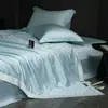 Calidad PremiumAlgodón de Seda Tencel Lenzing de Alto Grado Juego de Colcha de Verano de Cuatro Piezas, Color Sólido, Colcha Fina de Verano para Aire Acondicionado